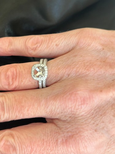 Platinum diamond wedding set - diamond,