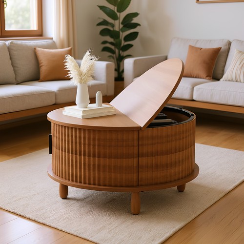 Round lift coffee table - lift,