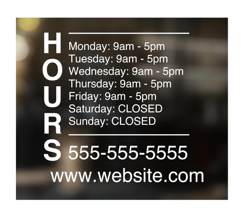 Business sign hours store - sign,