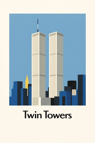 Twin towers 1980s nyc - twin,