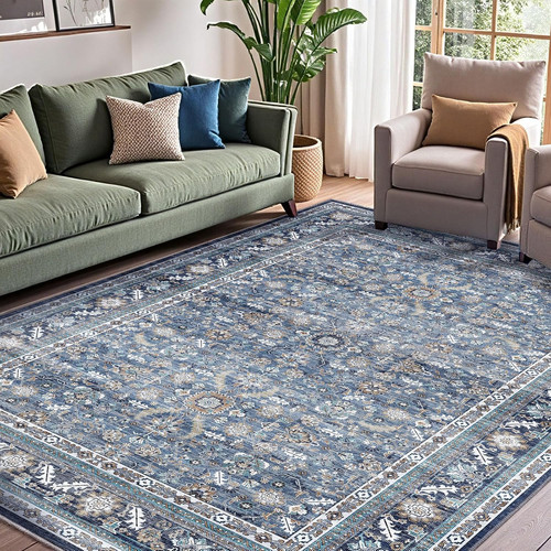 Vintage blue area rugs - vintage,