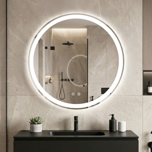 Round led bathroom mirror wall - round,