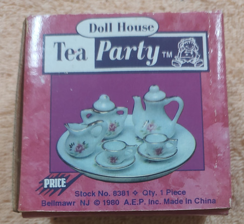 Miniature doll house tea party