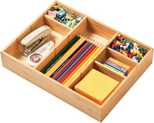 Bamboo desk drawer organizer - bamboo,