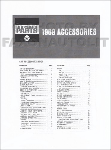 1969 dodge accessories parts - 1969,