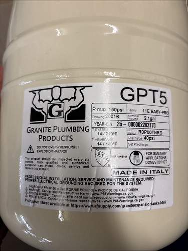 Granite plumbing potable water - granite,