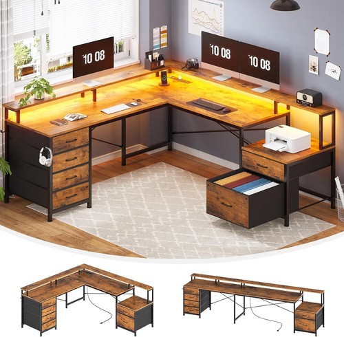Shaped desk with drawer - shaped, 6