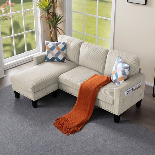 Corduroy shaped sectional - corduroy, l-shaped