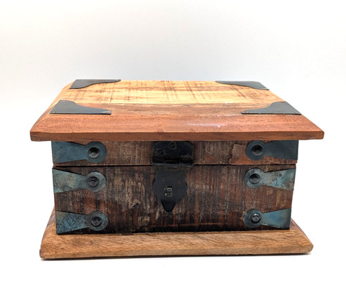 Vintage wooden storage chest - storage,