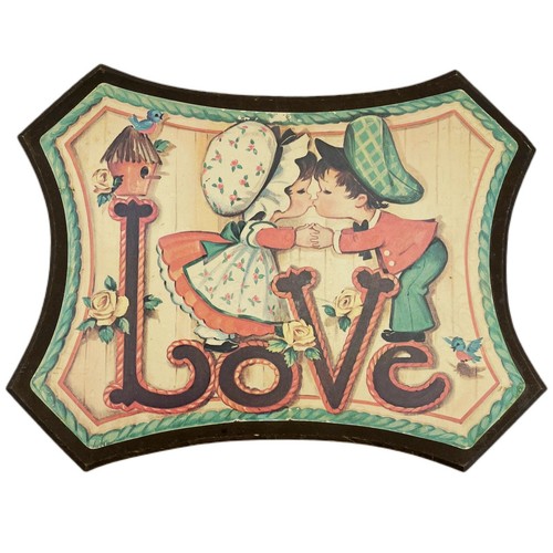 Vintage homco love wall - wall, plaque