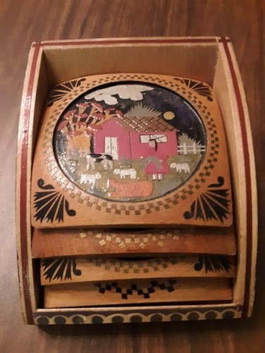 Hand painted and carved wood - hand,