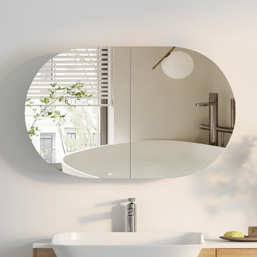 Oval medicine cabinet - cabinet, with