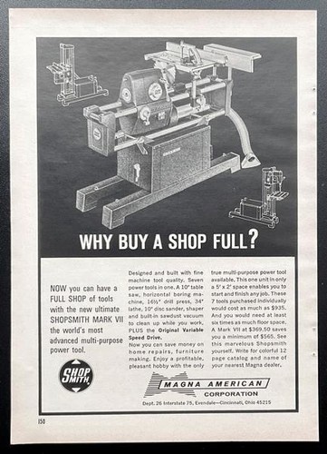 Shopsmith mark vii 1964 - shopsmith,