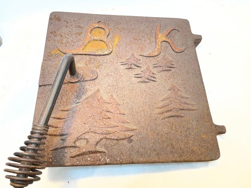 Vintage wood coal stove door - wood,