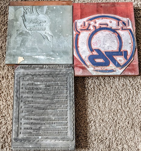 Lot vintage wood printing - lot, 3