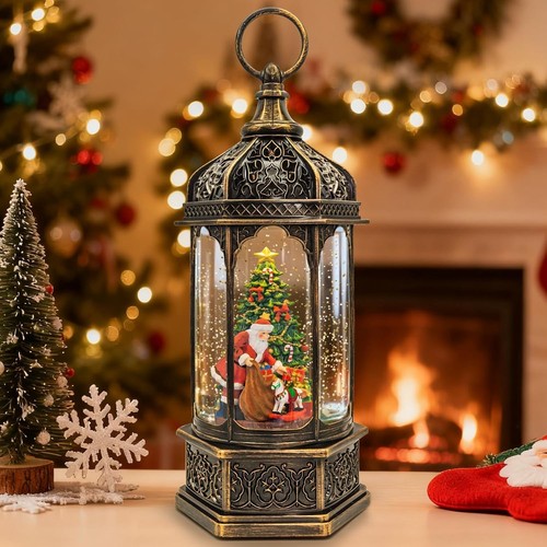 Christmas snow globes - christmas, lantern