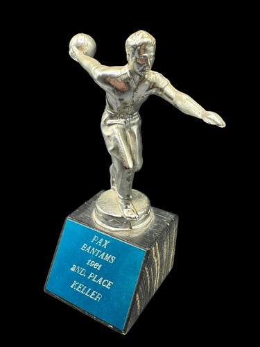 Vintage bowling trophy - vintage, metal