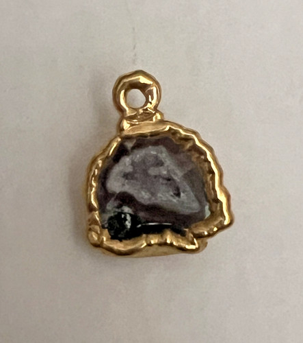 Purple gold metal dipped geode - metal,