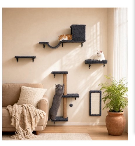 Cat wall shelves - cat,