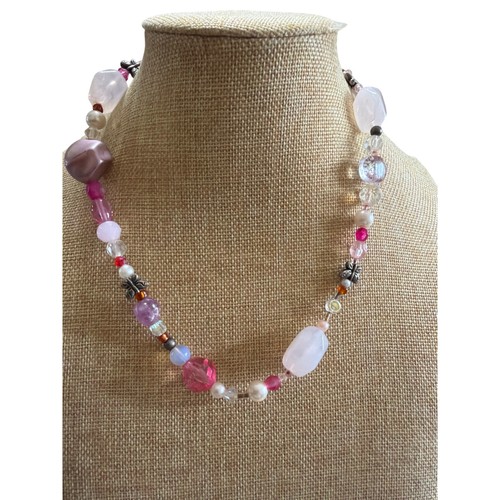 Handmade pink beaded butterfly - beaded,