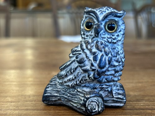 Wolf owl log soapstone - al,