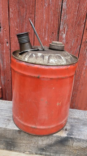 Vintage metal gallon gas - metal,