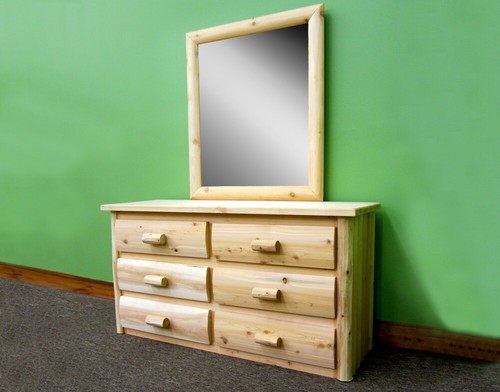 Log dresser with mirror - dresser, mirror~6