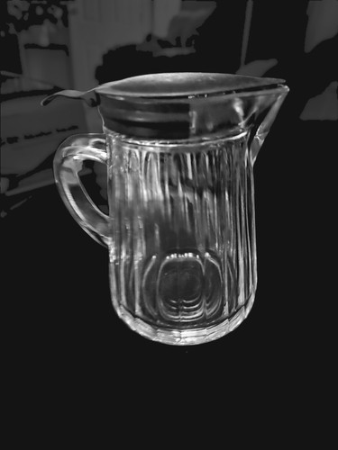 Antique ribbed glass syrup - antique,