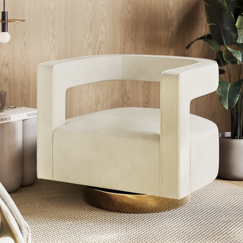 Swivel accent chair with - swivel, gold