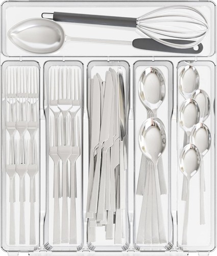 Clear large silverware - clear,