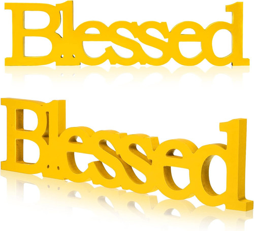 Blessed letter table sign - blessed,