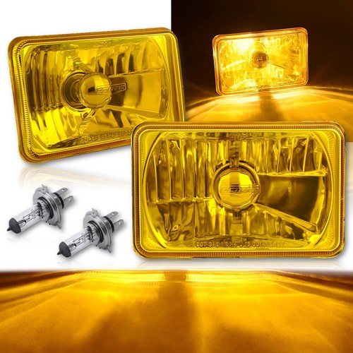 4x6 crystal yellow glass lens - glass,