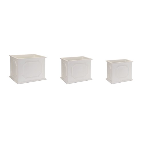 Wooden box planter - (set, 3)