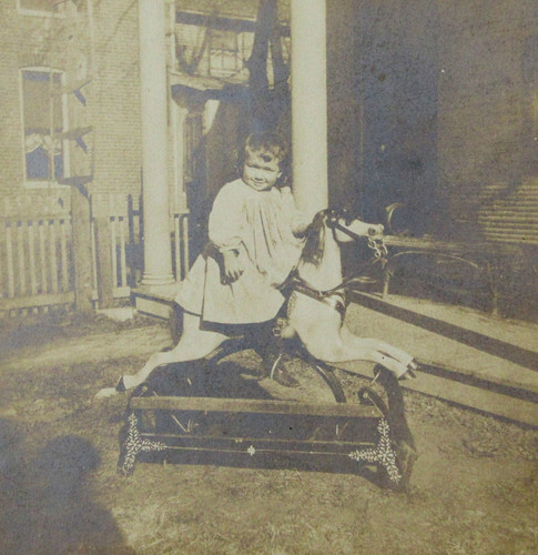 Antique wood rocking horse - antique,