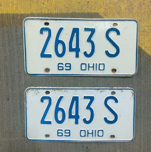1969 ohio license plate pair - ohio,
