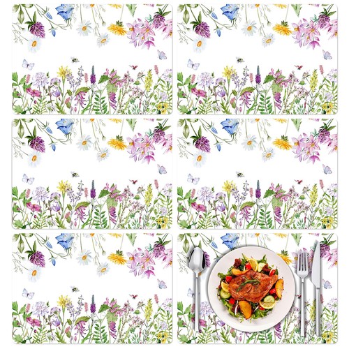 Wildflower plastic placemats - wildflower,