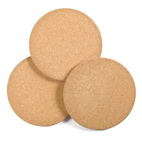 Round cork trivet - round, pads