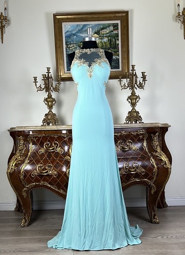 Sheer embroidery open back - embroidery,