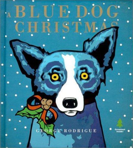 Blue dog christmas - a,
