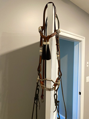 Western leather headstall - western,