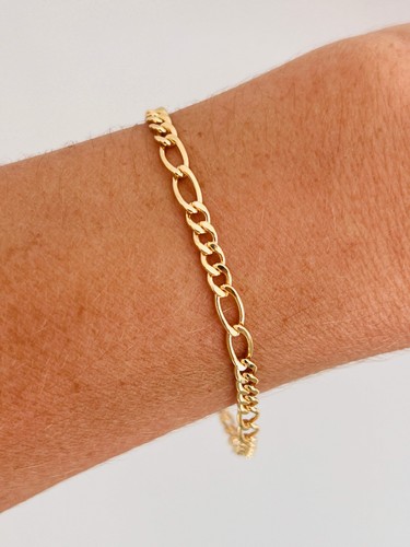 Gold filled 3mm figaro - gold,