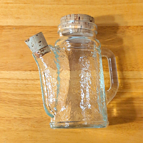 Clear textured glass pitcher - textured,