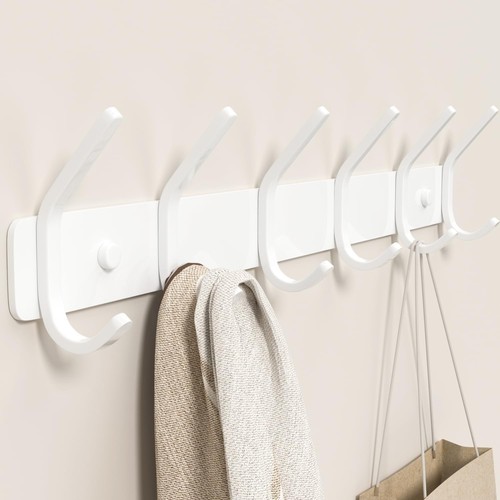 Matte white hook - matte, 6-hook