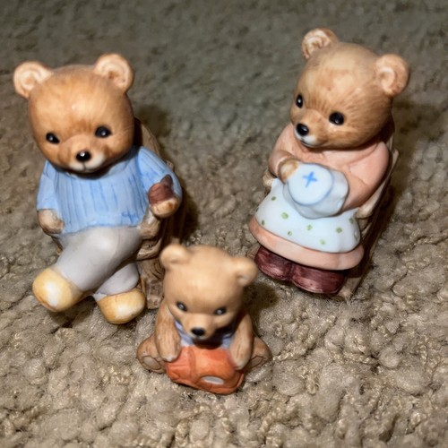 Vintage 3pc homco bear family - homco,
