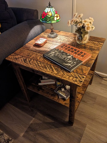 End table handmade - -, reclaimed