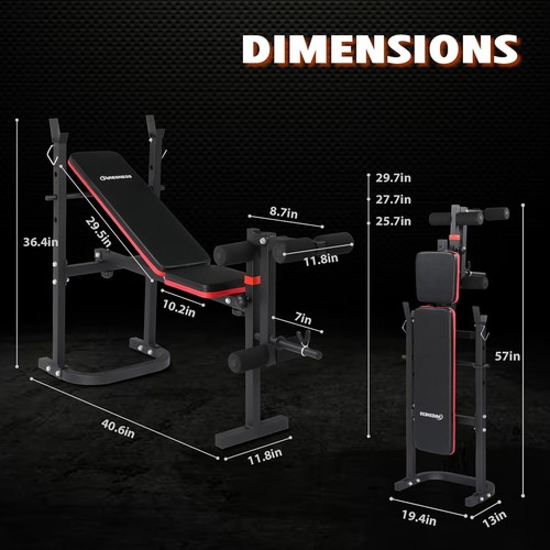 Foldable weight bench - bench, for