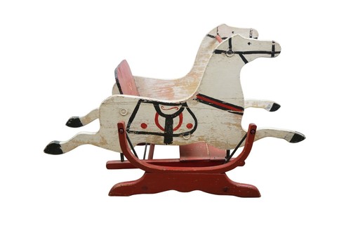 Antique wooden double horse - wooden,