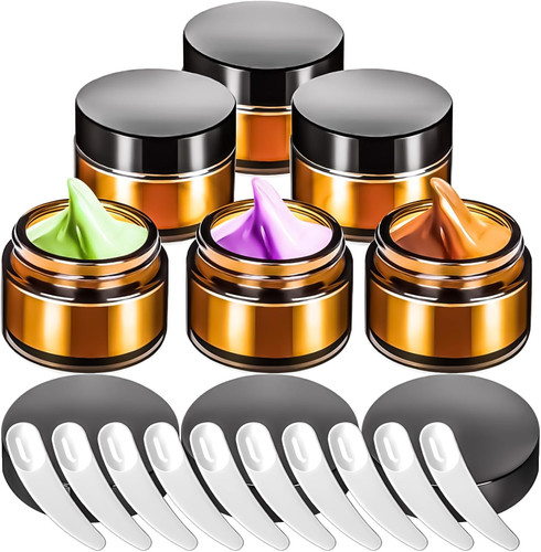 Pack 1oz amber glass jars - 6,