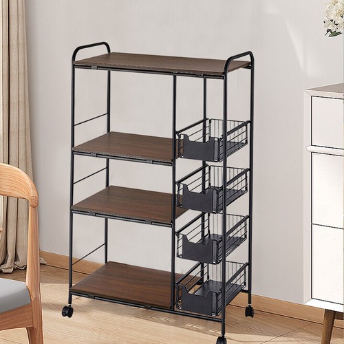 Tier foldable metal rolling - 4-tier,