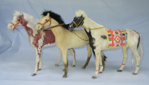 Vintage flocked horse lot 3 - horse, of